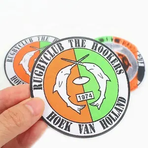 Groothandel cool patches hoeden-Bulk Nieuwe Ontwerp Custom Made Club Naam Logo Geweven Badges Patches Voor Kleding