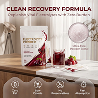 OLLI Poudre d'électrolytes saveur vin rouge sans alcool, mélange pour boisson hydratante, 30 sachets de 150g, pour une récupération rapide