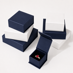 Wholesale Multi Size Magnetic Jewelry <b>Boxes</b> Hard Cardboard Flock Lining For Jewel Display Retail Packaging And Worldwide Bulk - Product Image 3
