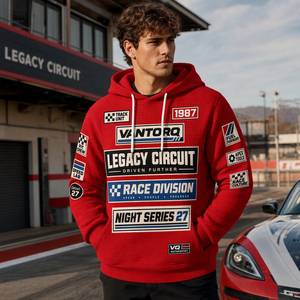 Sudadera con Capucha Vintage de Invierno para Hombre, Estilo Deportivo, Tejido Waffle, Impresión Digital, Logotipo Personalizado, Ropa Deportiva de Carreras - Product Image 1