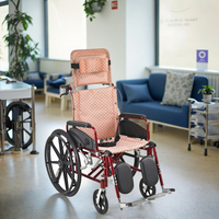 Fauteuil roulant manuel léger à cadre en aluminium avec dossier inclinable pour la rééducation thérapeutique et les soins aux patients