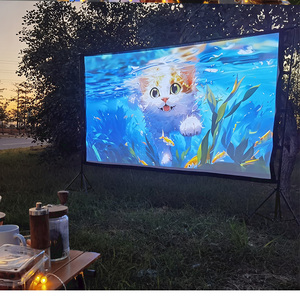 100 Inch 16:9 Full HD 4K/8K Foldable Outdoor Projector <strong>Screen</strong> with Stand Fast-Folding <strong>Projection</strong> <strong>Screens</strong> - Product Image 2