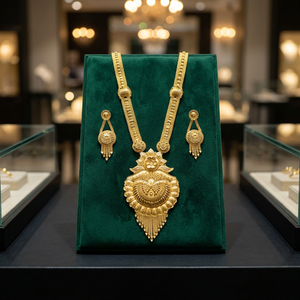 Wholesale 14K 18K 24K Micro Gold Plated Forming <b>Long</b> <b>Necklaces</b>, Floral Design Indian Jewelry, Brass Gold Filled Fashion Jewelry. - Product Image 3