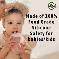 DX Vente en gros Gobelets en silicone incassables et étanches avec pailles Gobelets d'entraînement pour bébé avec paille