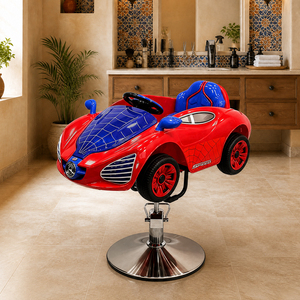 Fauteuil de <span class=keywords><strong>Barbier</strong></span> Supercar pour Enfants en Gros, Pivotant à 360 Degrés, Réglable, Design Sportif de Luxe pour Salon de Coiffure Enfant - Product Image 1