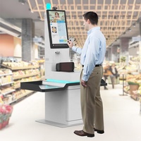 contrôle en libre service borne de paiement automatique à écran tactile kiosque de caisse en libre service de supermarché