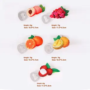 Ouvre-bouteille créatif en résine 3D en forme de fruit, écologique, personnalisable, design moderne, logo en forme de bouteille de bière ou de vin - Product Image 5