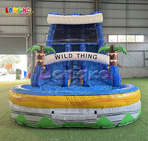 Tobogán Acuático Inflable Doble Comercial con <span class=keywords><strong>Castillo</strong></span> y Palmera - Product Image 4