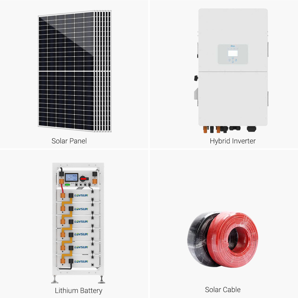 Lovsun Off Grid Hybrid Solar System Kit with Deye Solar Inverter 20kw 30kw 50kw 100kw Residential Commercial Solar Power System · image 4