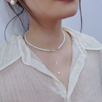 Colliers en perles d'eau douce blanches de 4-5 mm, plaqués or 14 carats, de qualité 3A, en gros, chaîne à maillons classique, unisexe, cadeau idéal