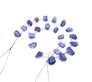 Pierres précieuses de tanzanite bleue naturelle de qualité AAA 21 pièces perles de pierres semi-précieuses en forme de pépites à facettes pour bijoux faits à la main - Product Image 2