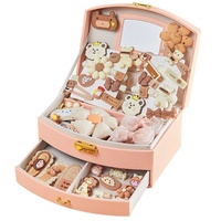 Ensemble de bijoux de princesse pour enfants, boîte de rangement en cuir, accessoires pour cheveux, cadeau d'anniversaire pour petites filles et bébés