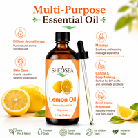 Huile Essentielle de Citron 100% Pure et Naturelle, Parfum Frais de Fleurs, Huile d'Aromathérapie Éclaircissante pour Visage, Corps, Peau, Diffuseur et Maison