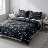 Ensemble de literie en microfibre douce 100% polyester, 4 pièces, housse de couette, drap, taie d'oreiller, moderne, toutes saisons, lavable, vente en gros