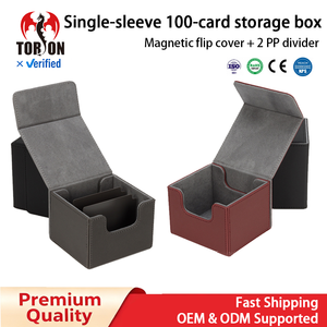 Boîte de rangement magnétique Torson 140+ en cuir PU pour cartes MTG Commander TCG, étui pour cartes à collectionner Pokémon YuGiOh - Product Image 1
