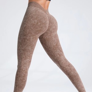 Venta al por mayor Back-V Sport Wear Yoga Leggings Pantalones sin costuras Entrenamiento Outfit Fitness Tights Activewear Chándales Paños para mujeres - Product Image 3