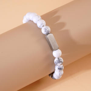 Bracelet en acier inoxydable Offre Spéciale Bracelet de perles de <span class=keywords><strong>pierre</strong></span> naturelle gravée au laser personnalisé Bracelet de pierres précieuses avec <span class=keywords><strong>nom</strong></span> gravé au laser - Product Image 5