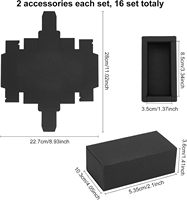 Boîtes à tiroirs rectangulaires en carton kraft noir, emballage cadeau avec ruban pour flacons de parfum/huiles essentielles