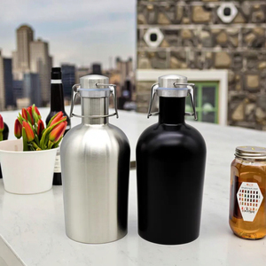 Frasco de vacío de cerveza de acero inoxidable de 1L/2L con logotipo personalizado para fiestas botella de acero inoxidable para llevar térmica fría - Product Image 3