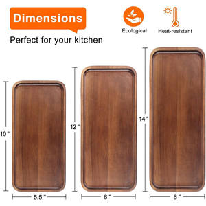 Plateaux de service élégants en bois d'acacia pour la décoration intérieure pour la présentation de charcuterie de fruits au fromage - Product Image 3