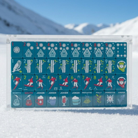 Set Ubin Mahjong Amerika Warna Biru Tua Premium untuk Koleksi Rumah & Hadiah Liburan bagi Penggemar Ski