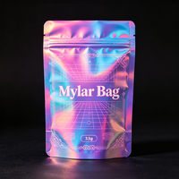 Sacs Mylar personnalisés directement de l'usine, pochettes verticales de 3,5 g avec fermeture éclair, emballages en plastique de qualité alimentaire résistants à l'humidité pour les collations