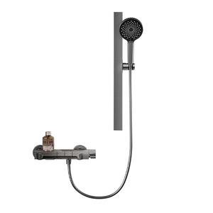 Aluminum Alloy Shower Set Rectangle Wall <b>Mounted</b> With Piano Key Control For Hotel And Home Bathroom - Product Image 2