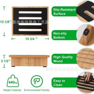 Wooden Non-Slip Footstool Square Solid Wood Office Step <b>Stool</b> For Adults And Children <b>Bathroom</b> Use - Product Image 3