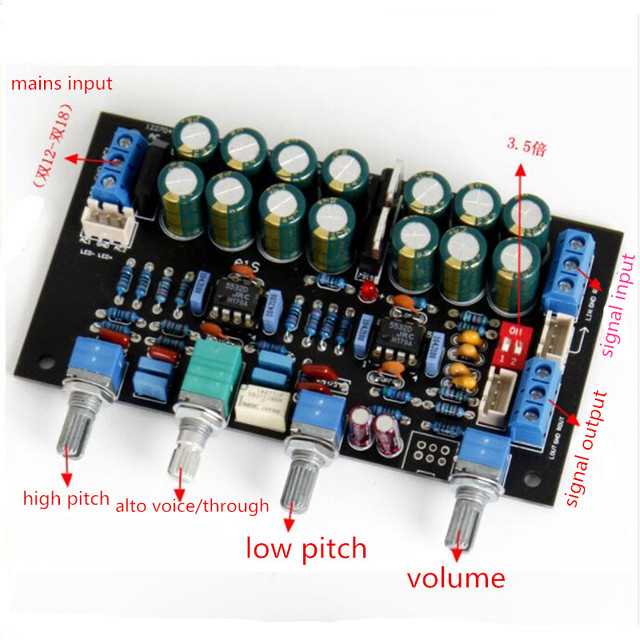 JRC5532 OEM Power Amplifier Front Plate HIFI Prestage Tone Board High Bass Adjustment Guangdong Electronic Module