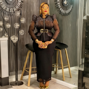 Completo Due Pezzi Taglie Forti Abbigliamento Femminile Sexy Alta Qualità Abito Tradizionale Africano <span class=keywords><strong>Oversize</strong></span> per Serate Eleganti - Product Image 2