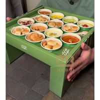 Nouvelle Boîte de Présentation Auto-Érigeante Personnalisée pour Pains de Boulangerie Arabes, avec Pot à Sauce, pour Collations du Ramadan et Pâtisseries, Type Plateau Laba Pita