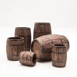 Vintage Wooden Oak Barrels Wine Barrels For GardenWedding Yard Wooden Wine Cask