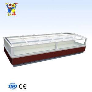 Best Selling Island Freezer Refrigeration Showcase Sliding Door Ice Cream Fridge Merchandiser