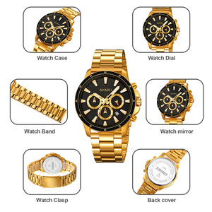 Reloj cronógrafo redondo para hombre, reloj de pulsera de lujo de acero inoxidable, reloj de cuarzo resistente al agua 30M - Product Image 2