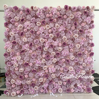 Mur de fleurs colorées L-R265, 8*8 pieds, toile de fond florale faite à la main, décoration de mariage, arrangement pour événements, décoration de fête
