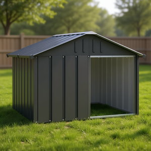 Casa para Perros de Acero Galvanizado Antracita 45.9x40.6x32.1 Pulgadas, Refugio Duradero para Mascotas en Exteriores para Perros Grandes - Product Image 2