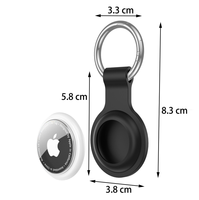 Étui porte-clés écologique pour AirTag avec gel de silicone à motif solide pour oiseaux et chats - Compatible avec le traceur GPS Apple