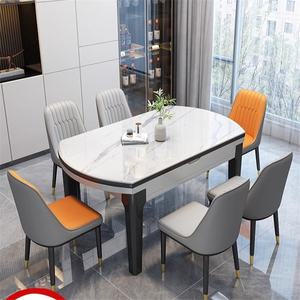 Table à manger ronde en bois massif avec plateau tournant, fonction cuisinière à induction, style moderne et luxueux, pour restaurant ou usage domestique - Product Image 6