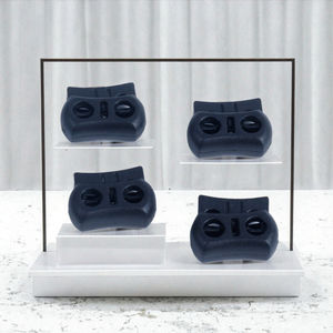 ตัวล็อคเชือกไนลอนแบบสปริง DS Wholesale สีขาว ดำ ใส พร้อมจุกพลาสติก 2 รู ขนาด 15 มม. รูปทรงสี่เหลี่ยมผืนผ้า สำหรับกระเป๋าเสื้อผ้า - Product Image 3