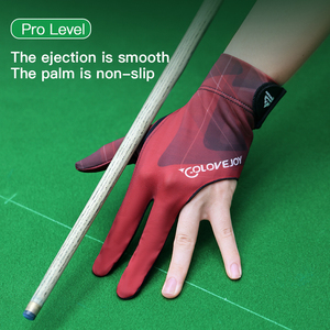 Gants <span class=keywords><strong>de</strong></span> <span class=keywords><strong>billard</strong></span> personnalisés en gros avec logo, antidérapants, 3 doigts, respirants, confortables, unisexes, pour le snooker - Product Image 2