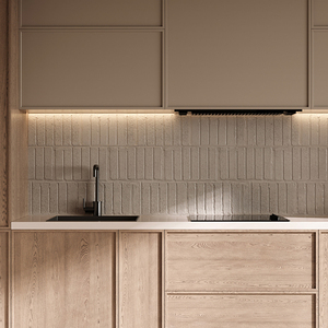 ชุดครัวสำเร็จรูป ดีไซน์เรียบง่ายทันสมัย ตู้ครัวไม้สีน้ำตาลเมลามีน - Product Image 4