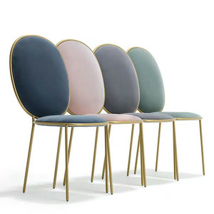 Café de metal de Oro de las piernas de comedor Silla de terciopelo rosa silla moderno vestidor maquillaje danés Silla de comedor - Product Image 1