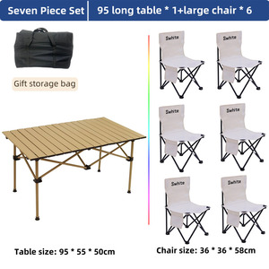 Bán buôn Xách Tay Cắm Trại Dinning dinette bảng thiết lập Chaise gấp bàn và ghế thiết lập - Product Image 5