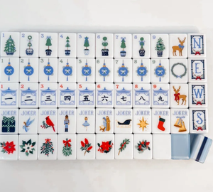 <b>Light</b> Blue <b>Christmas</b> Themed Acrylic American Mahjong Complete Set, Perfect for Family Holiday Parties, Factory Customizable - Product Image 5