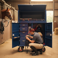 Casier à harnachement mobile-Anches de rangement pour selle équestre en acier à haute résistance Boîte à harnachement pour cheval Casier à selle durable
