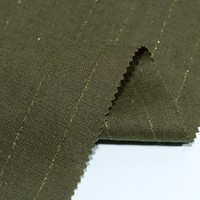 Tissu de luxe 190 g/m² 140 cm 14 % lin 85 % lyocell 1 % fibre métallique à rayures, mélange lin-lyocell-fibre métallique pour vêtements