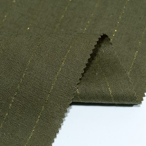 Luxury 190gsm 140cm 14%Linen 85%Lyocell 1%Metallic Fiber Fabric Stripes Linen Lyocell Metallic Fiber Blend Fabric <strong>for</strong> Clothing - Product Image 4