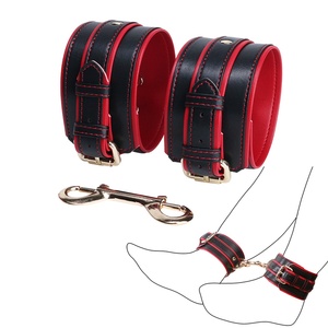 BDSM Starter Regular Two-Tone <b>Leather</b> Handcuffs Ankle Cuff Microfiber <b>Leather</b> Body Bondage Restraint Set for Slave Training Game - Product Image 3