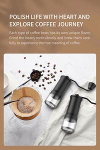 Moulin à café manuel avec meule en céramique, petit moulin à café à manivelle en acier inoxydable - Product Image 5