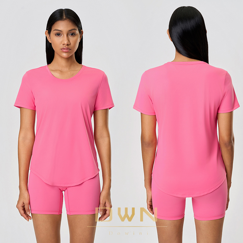 Lightweight Breathable Quick-Drying Yoga Top Versatile Slim Fit Solid Fitness Short Sleeve New Loose Fitting Sports T-Shirts